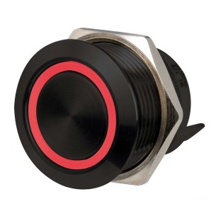 Interruttori FLAT neri in acciaio inox 1224V LED RBW