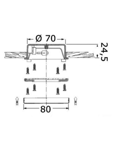 Faretto Hydra inox lucido