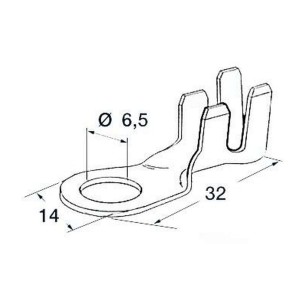 Eyelet terminal made of galvanized copper