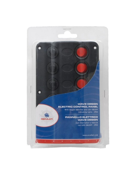 Pannello elettrico Wave Design con interruttori bascula LED