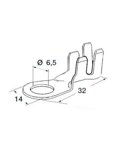 Terminale ad occhiello in rame zincato