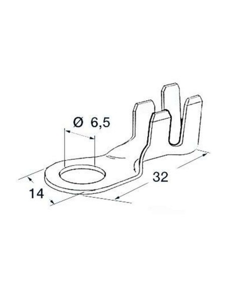 Terminale ad occhiello in rame zincato