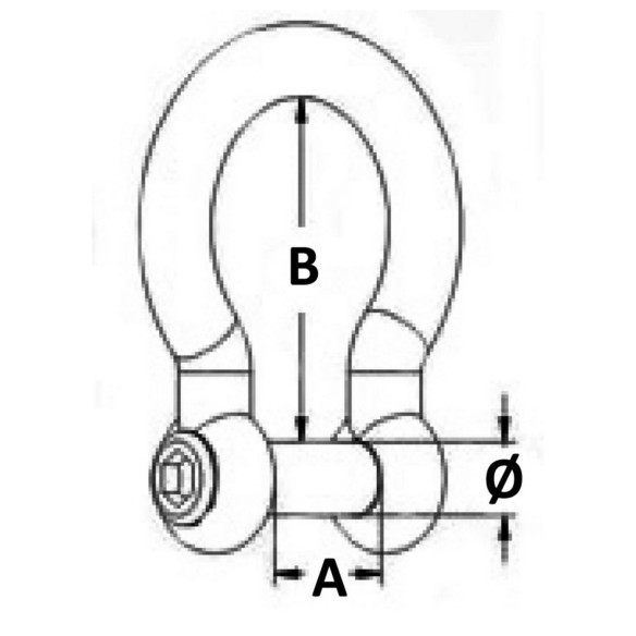 Bow shackle AISI 316