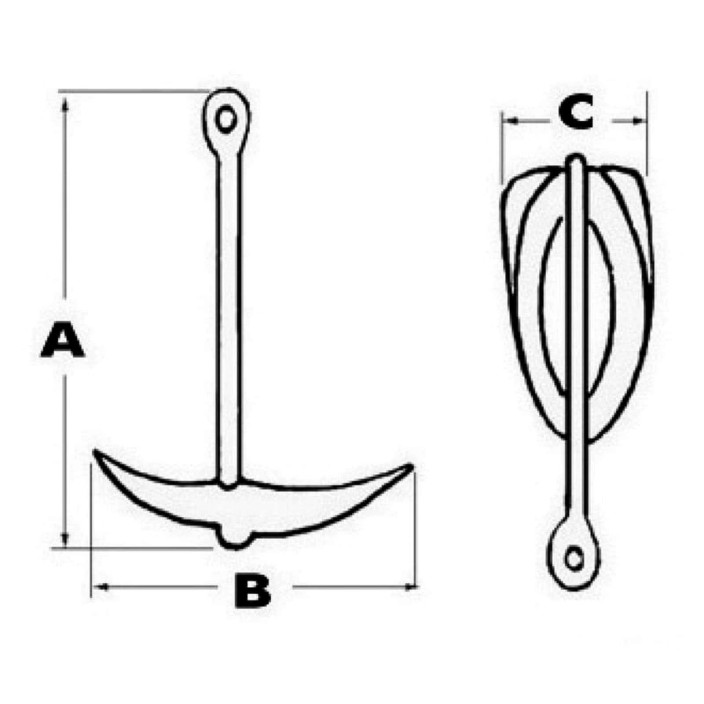 SS grapnel anchor 4 kg