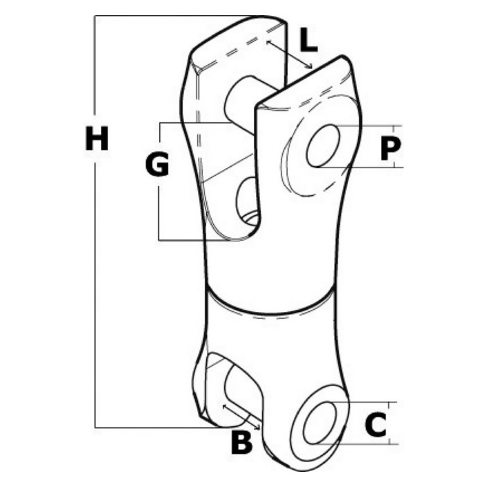 Swivelling connection AISI 316