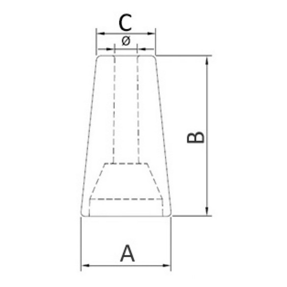 Rullo laterale conico plastica 26x126