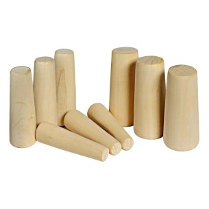 Serie di coni legno