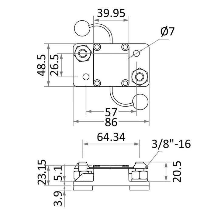 Watertight circuit breaker automatic reset