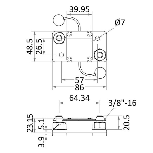 Watertight circuit breaker automatic reset