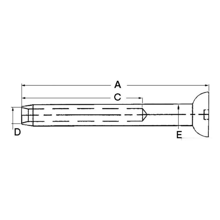Terminale inox testa