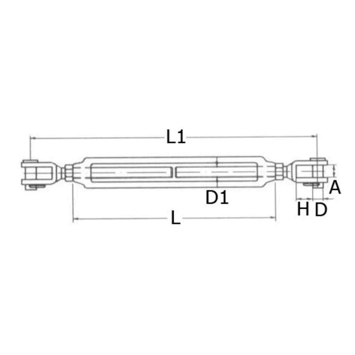 Tenditore inox due forcelle fisse