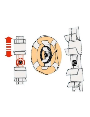 Supporto regolabile per salvagente anulari e kit montaggio