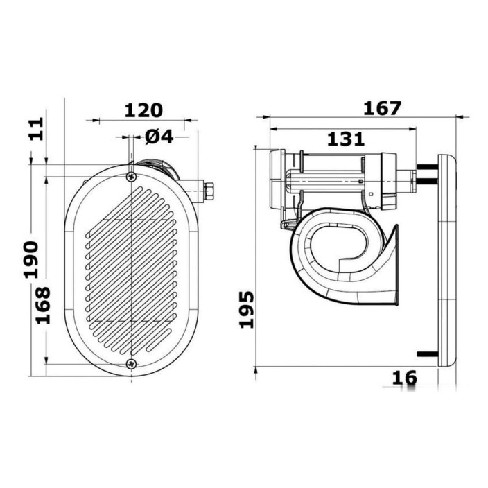 HURRICANE electropneumatic horn