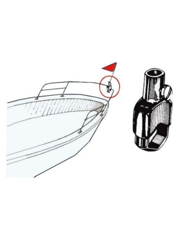 Supporto asta bandiera per il montaggio su pulpiti o corrimano