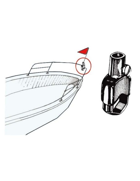 Supporto asta bandiera per il montaggio su pulpiti o corrimano