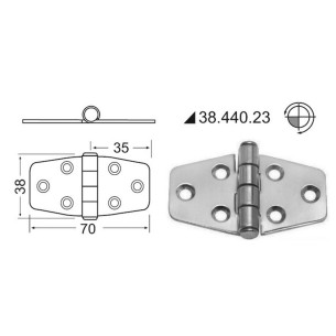 Scharnier herausragender Kern 70x38