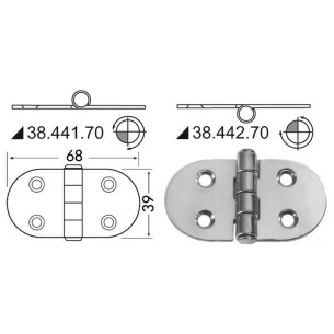 Cerniera inox 68x39