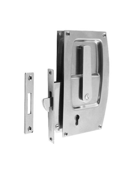 Serratura porte scorrevoli ottone cromato