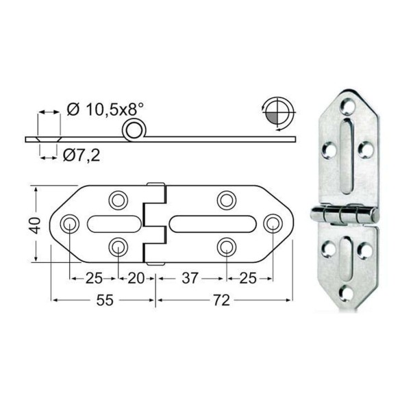 Cerniera inox Chromelux