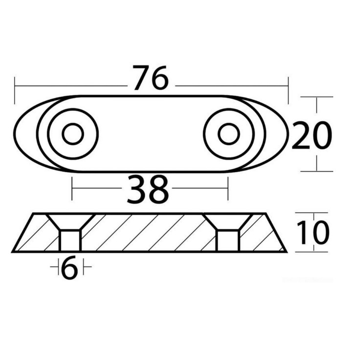 Zinc plate anode stroke