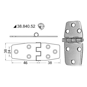 Cerniere inox 88x38