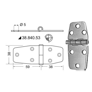 Scharnier herausragender Kern 97x38