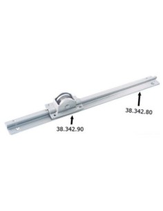 Rotaia e carrello per porte scorrevoli in ottone nichelato