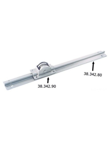 Rotaia e carrello per porte scorrevoli in ottone nichelato