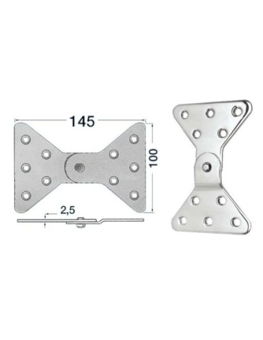 Cerniera inox laterale 145x100