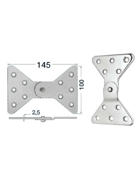 Cerniera inox laterale 145x100