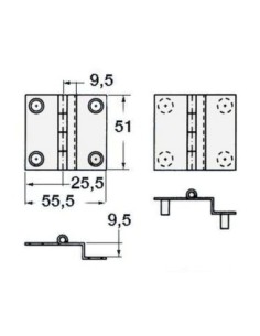 Cerniere a ginocchio in acciaio inox lucidato