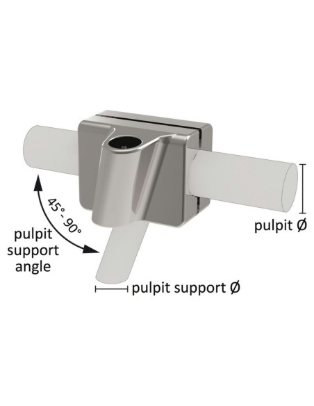 Basi DXSX acciaio inox fissaggio su pulpito sistema Mickey