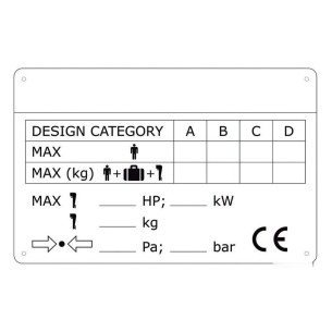 CE boat identification plate